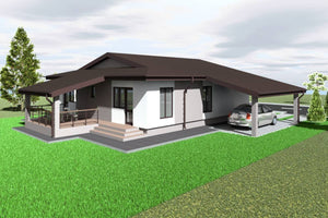 Maison Ossature Métallique Moderne Avec Garage Un Niveau 018 - photo façade maison 2 thumbnail