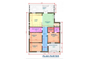Maison Ossature Métallique 4 Chambres Un Seul Niveau 179-045 - plan du maison thumbnail