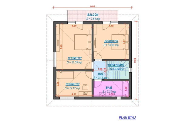 Maison Ossature Metallique Avec 4 Chambres 180m2 Modern 070 - plan de maison 2