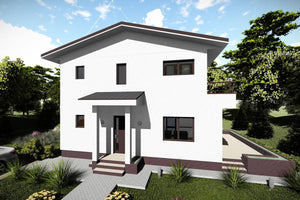 Maison Ossature Métallique à Étage Avec Balcon Terrasse 026 - image façade maison moderne 2 thumbnail