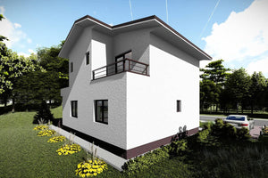 Maison Ossature Métallique à Étage Avec Balcon Terrasse 026 - image façade maison moderne 6 thumbnail