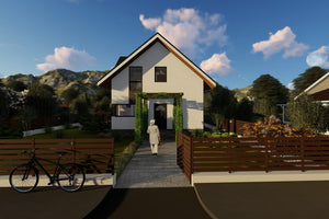 Maison Ossature Métallique Modern 190m2 Avec Balcon 186-058 - photo facade moderne maison 5 thumbnail