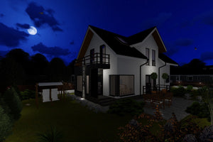 Maison Ossature Métallique Modern 190m2 Avec Balcon 186-058 - photo facade moderne maison 8 thumbnail