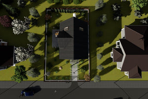 Maison Ossature Métallique Modern 190m2 Avec Balcon 186-058 - toit maison thumbnail