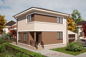 Maison Ossature Métallique à Étage Avec Toit Terrasse 091 - photo façade moderne maison 13 thumbnail