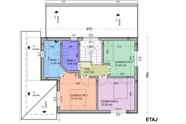 Maison Ossature Métallique à Étage Avec Toit Terrasse 091 - plan du maison 2