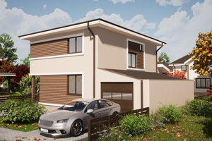 Maison Ossature Métallique à Étage Avec Toit Terrasse 091 - photo façade moderne maison 2 thumbnail