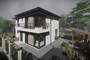 Grande Maison Ossature Métallique Moderne à Étage 200m2 080 - photo facade maison 8 thumbnail