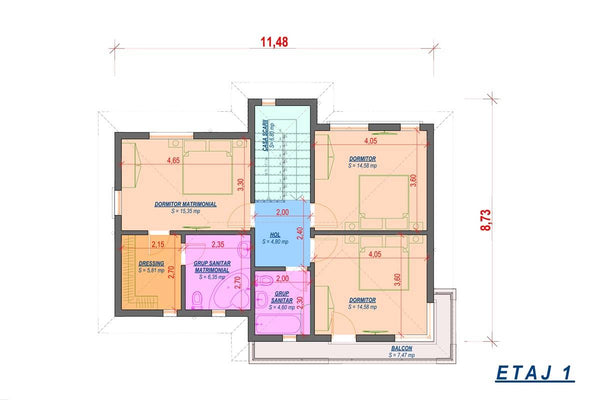 Grande Maison Ossature Métallique Moderne à Étage 200m2 080 - plan du maison 2