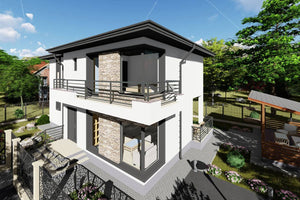Grande Maison Ossature Métallique Moderne à Étage 200m2 080 - photo facade maison 4 thumbnail