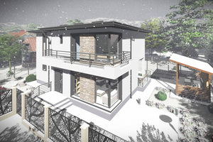 Grande Maison Ossature Métallique Moderne à Étage 200m2 080 - photo facade maison 7 thumbnail