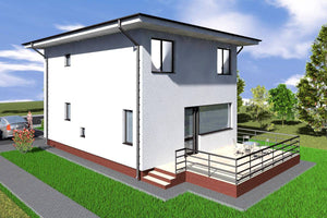 Maison Ossature Métallique à Étage 200m2 Avec Terrasse 016 - image façade maison 3 thumbnail