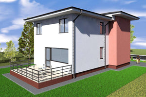 Maison Ossature Métallique à Étage 200m2 Avec Terrasse 016 - image façade maison 4 thumbnail