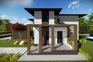 Maison en Ossature Métallique Modern Sur 2 Niveaux 200m2 040 - image facade maison moderne 5 thumbnail