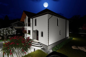 Maison Ossature Métallique à Étage 200m2 Moderne 207-054 - photo facade maison 9 thumbnail