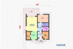 Maison Ossature Métallique à Étage 200m2 Moderne 207-054 - plan du maison 1 thumbnail