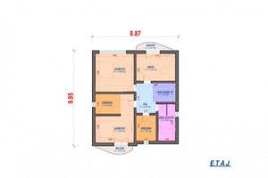 Maison Ossature Métallique à Étage 200m2 Moderne 207-054 - plan du maison 2 thumbnail