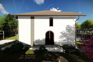 Maison Ossature Métallique à Étage 200m2 Moderne 207-054 - photo facade maison 6 thumbnail