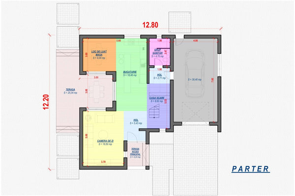 Maison en Ossature Métallique Modern 200m2 Avec Garage 069 - plan de maison 1