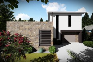 Maison en Ossature Métallique Modern 200m2 Avec Garage 069 - photo façade maison pierre 5 thumbnail