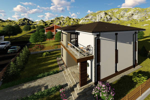 Maison Ossature Métallique Avec Toit Terrasse 200 m2 211-034 - image maison extérieur 10 thumbnail