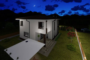 Maison Ossature Métallique Avec Toit Terrasse 200 m2 211-034 - image maison extérieur 14 thumbnail