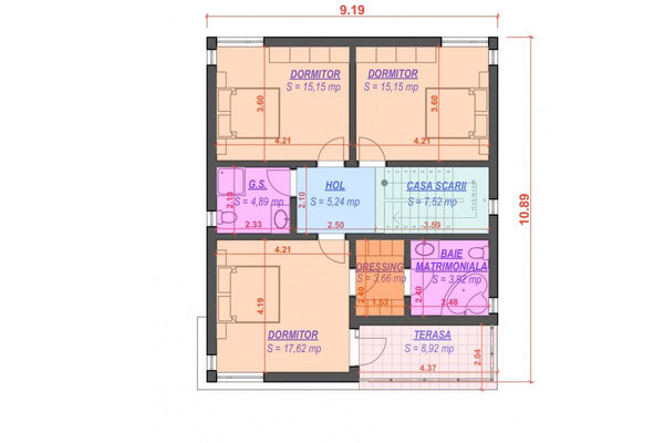 Maison Ossature Métallique Avec Toit Terrasse 200 m2 211-034 - plan du maison 2