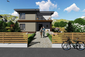 Maison Ossature Métallique Avec Toit Terrasse 200 m2 211-034 - image maison extérieur 8 thumbnail