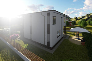 Maison Ossature Métallique Avec Toit Terrasse 200 m2 211-034 - image maison extérieur 9 thumbnail