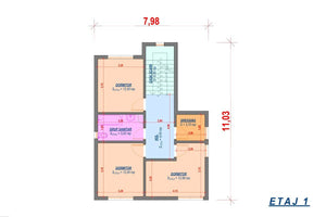 Grande Maison Ossature Metallique à 2 Étages Toit Plat 081 - plan du maison 2 thumbnail