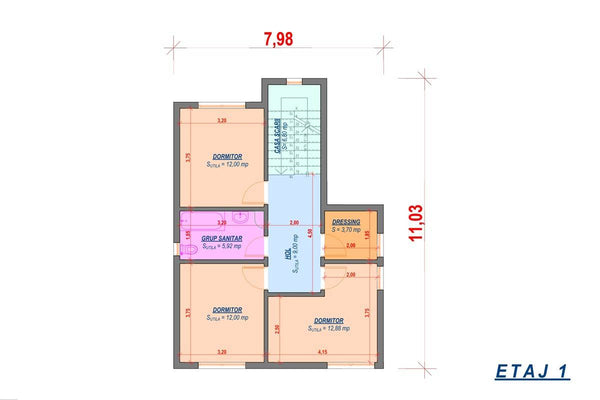 Grande Maison Ossature Metallique à 2 Étages Toit Plat 081 - plan du maison 2