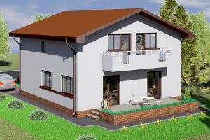 Grande Maison à Ossature Métallique Avec Balcon Terrasse 005 - image façade maison 3 thumbnail