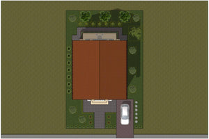 Grande Maison à Ossature Métallique Avec Balcon Terrasse 005 - toit maison thumbnail