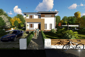Maison Ossature Métallique à Étage Avec 5 Chambres 235-043 - image maison extérieur 4 thumbnail