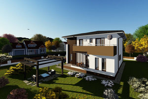 Maison Ossature Métallique à Étage Avec 5 Chambres 235-043 - image maison extérieur 2 thumbnail