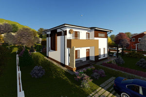 Maison Ossature Métallique à Étage Avec 5 Chambres 235-043 - image maison extérieur 6 thumbnail
