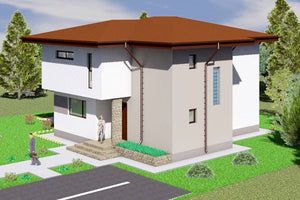Grande Maison en Ossature Métallique à Étage 5 Chambres 003 - image facade maison moderne 2 thumbnail