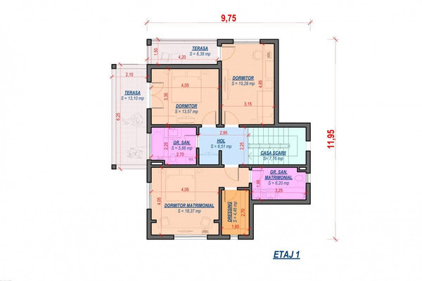 Grande Maison en Ossature Métallique à Étage 5 Chambres 003 - plan du maison 2