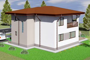 Grande Maison en Ossature Métallique à Étage 5 Chambres 003 - image facade maison moderne 3 thumbnail