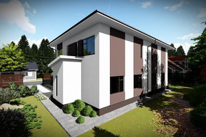 Maison Duplex Ossature Métallique 2 Niveaux Model 244-077 - image facade moderne maison 2 thumbnail
