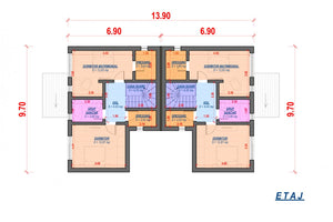 Maison Duplex Ossature Métallique 2 Niveaux Model 244-077 - plan du maison 2 thumbnail