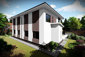 Maison Duplex Ossature Métallique 2 Niveaux Model 244-077 - image facade moderne maison 3 thumbnail