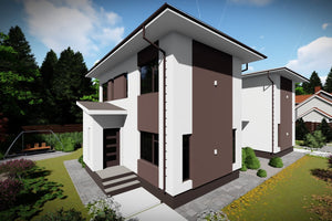 Maison Duplex Ossature Métallique 2 Niveaux Model 244-077 - image facade moderne maison 4 thumbnail