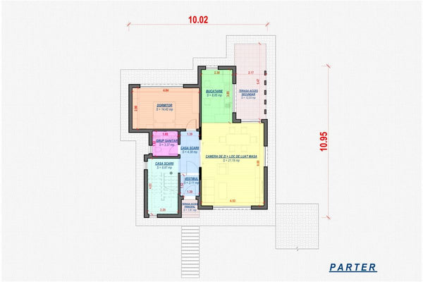 Maison Ossature Métallique Avec Toit Plat à Deux Niveaux 025 - plan du maison 1