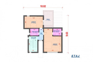 Maison Ossature Métallique Avec Toit Plat à Deux Niveaux 025 - plan du maison 2 thumbnail