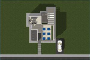 Maison Ossature Métallique Avec Toit Plat à Deux Niveaux 025 - toit terrasse maison thumbnail