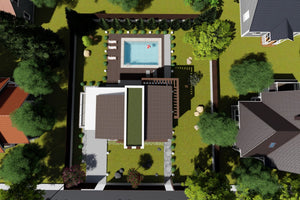 Maison Ossature Métallique à Étage Toit Terrasse 248-057 - toit maison thumbnail