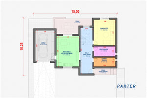 Maison Ossature Métallique à Étage Toit Terrasse 248-057 - plan de maison 1 thumbnail