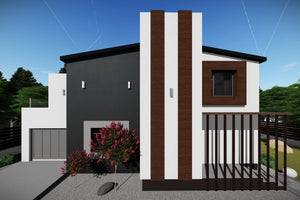 Maison Ossature Métallique à Étage Toit Terrasse 248-057 - photo façade maison 5 thumbnail