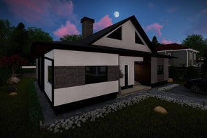 Maison à Ossature Métallique 250m2 Moderne à Étage 048 - image façade maison pierre 9 thumbnail